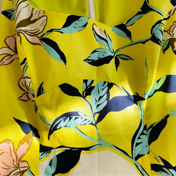 Karen Millen Fit and flare sleeveless Floral Print Dress multi yellow - Picture 11 of 13
